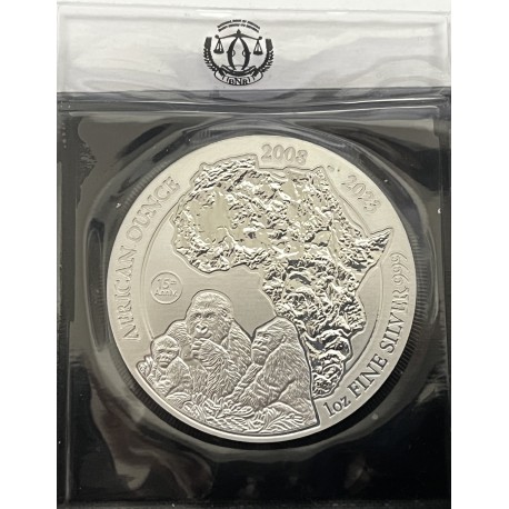 MONEDA DE PLATA GORILA DE MONTAÑA 2023