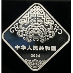 MONEDA DE PLATA CELEBRACION AÑO LUNAR CHINA 2024 3 YUAN