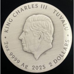 LA MOIRAI Moneda de plata antigua de 2 oz de las Parcas, 2 $, Tuvalu 2025