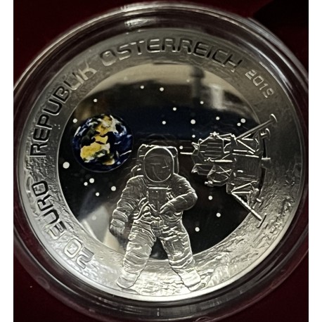 Austria 20 euros, 2019 50º aniversario - Llegada a la Luna
