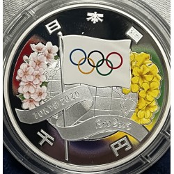 TOKYO OLYMPIC GAMES 2020 Juegos Olimpicos 1 Oz Moneda Plata 1000 Yen Japan 2016