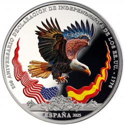 3 MONEDAS 8 REALES - 250 ANIVERSARIO ESPAÑA Y LA INDEPENDENCIA DE LOS EE. UU.