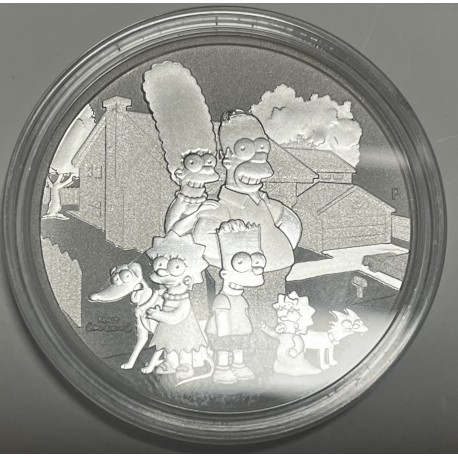 Tuvalu 2021 Familia Simpson Moneda 1 Onza de Plata