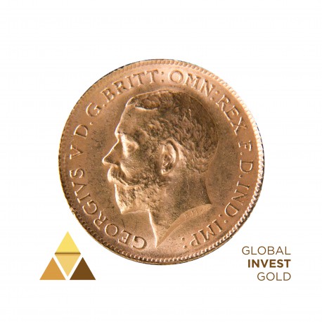 Moneda de Oro Medio Soberano Jorge V 1914