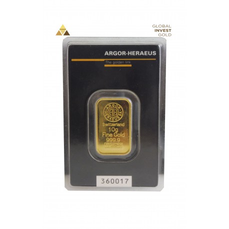 Gold Ingot 10 g Argor-Heraeus