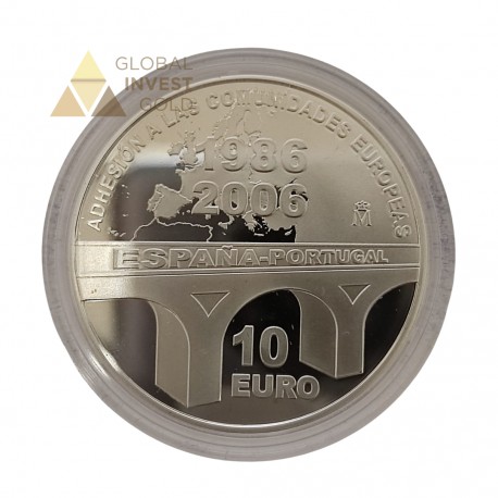 Moneda de Plata 20 Aniversario de la Adhesión a las Comunidades Europeas